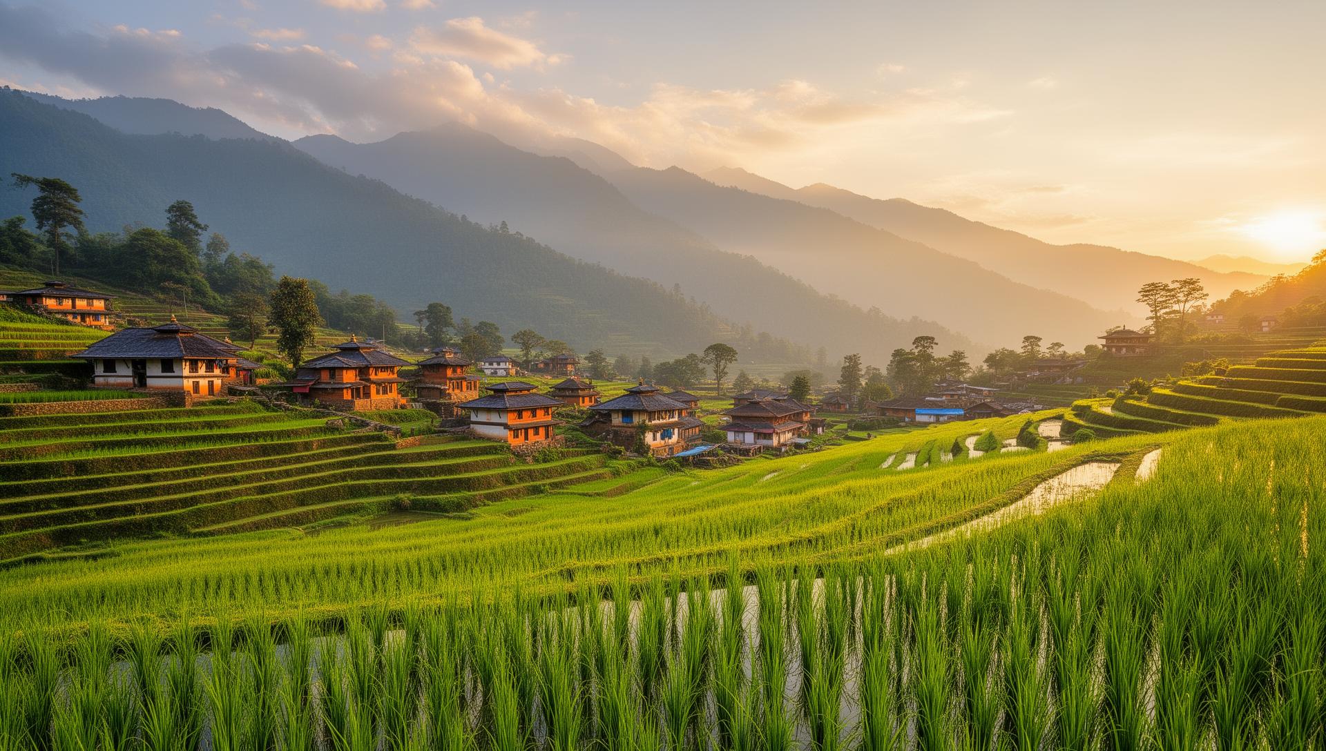 Nepal village landscape